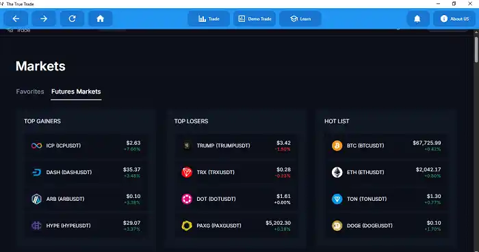 The True Trade platform
