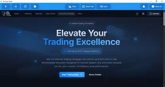 The True Trade desktop screenshot