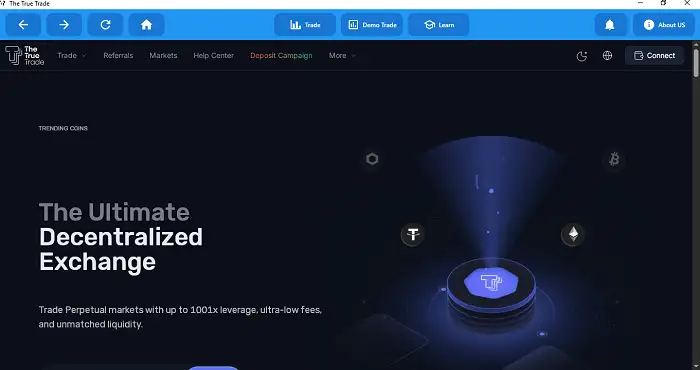 The True Trade software screenshot